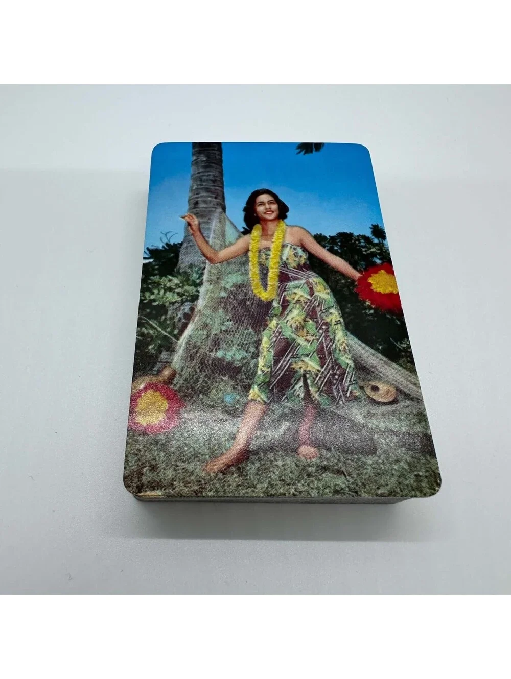 Vintage ARRCO Hawaiian Hula Girl Souvenir Playing Cards 52 Card Deck EUC